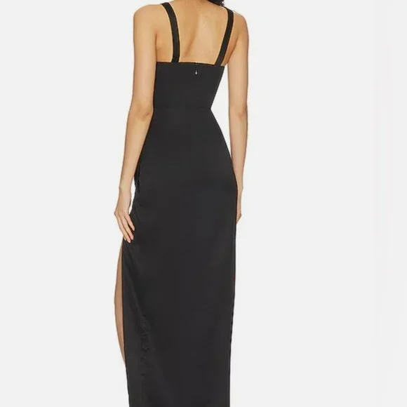 NBD Elodie Maxi Dress black satin bustier corset Gown XS NEW WITH TAGS - Picture 2 of 13